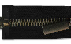 Молния металл Т-8 2 замка 75см (100шт) оксид