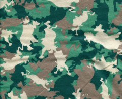 Полотно трикотажное Кулирка 30/1 Оп, набивная камуфляж, тельняшка, 140гр, рулон(шир180см)